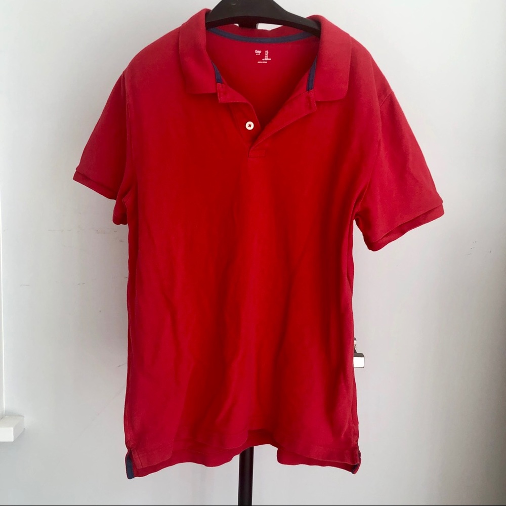 Gap polo shirt, red, 100% cotton, men’s large